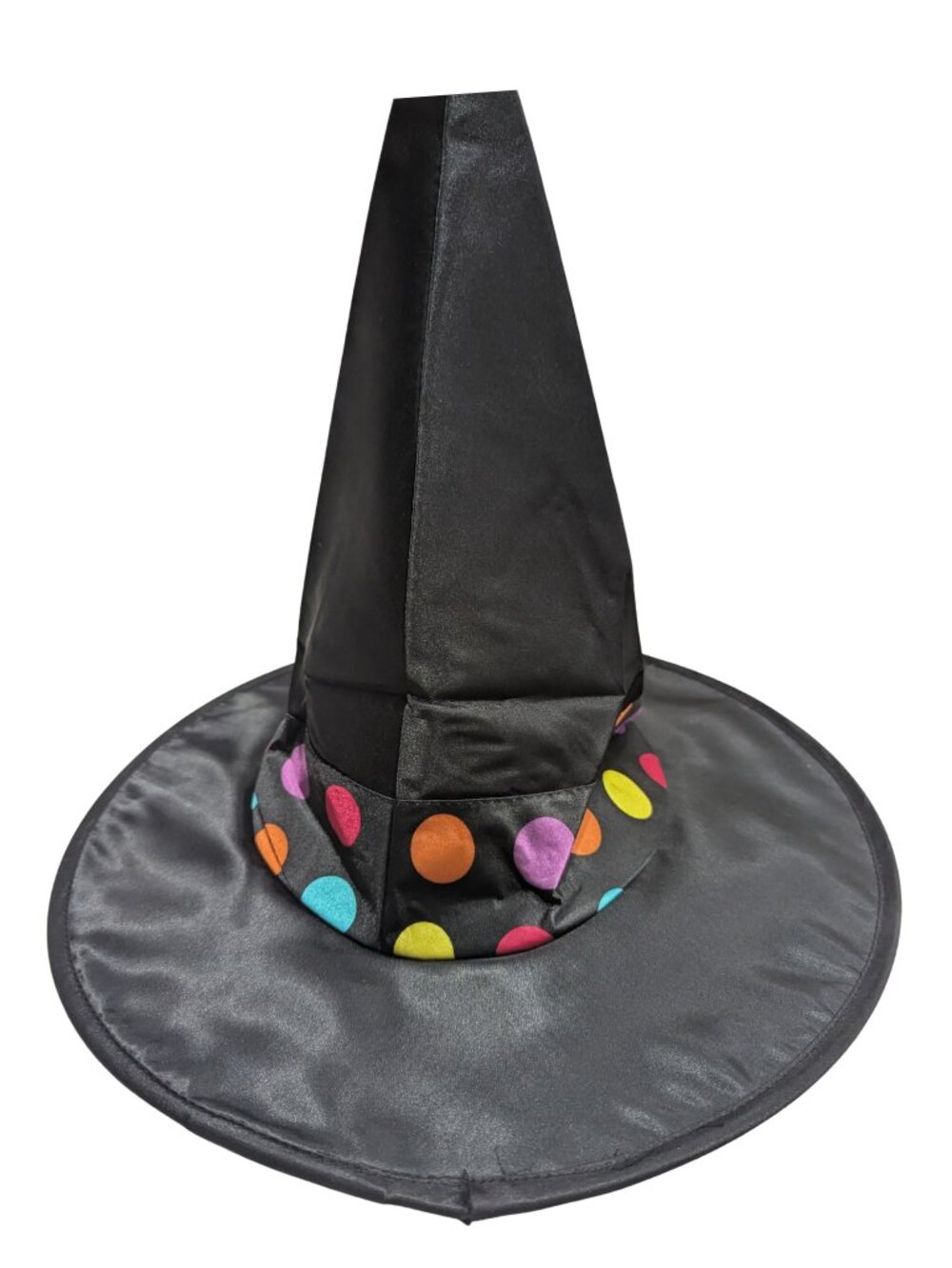 Girls’ Witch Hat 3T–4T Black Polka Dot Purple Glitter Bow Halloween - Picture 2 of 6